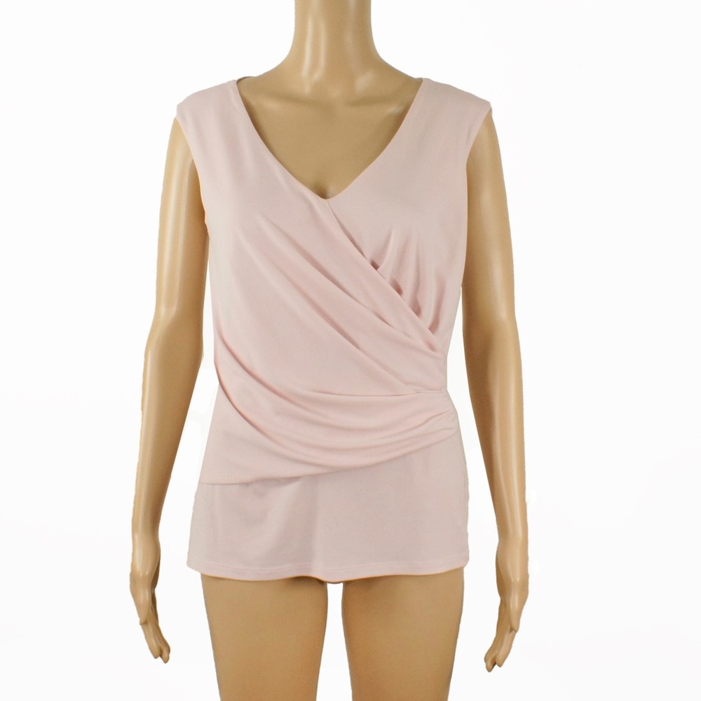 Vintage 2000s Y2K Style Light Pink Drape Wrap Sleeveless Top